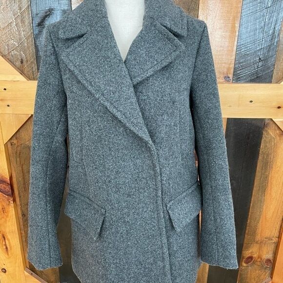 H & M snap front gray jacket, size 2 - Picture 1 of 6